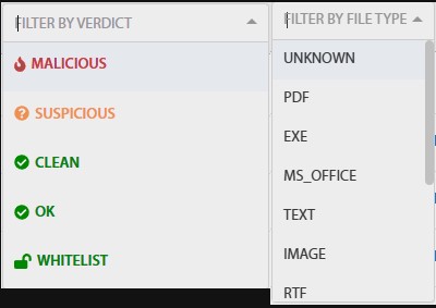 Fig. 10 – Filter Menu