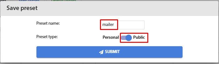 create a mailer preset