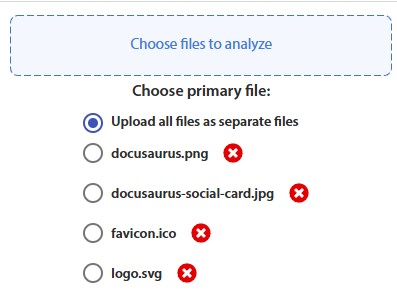 Fig. 3 – Upload Form After Selecting a Group of Files