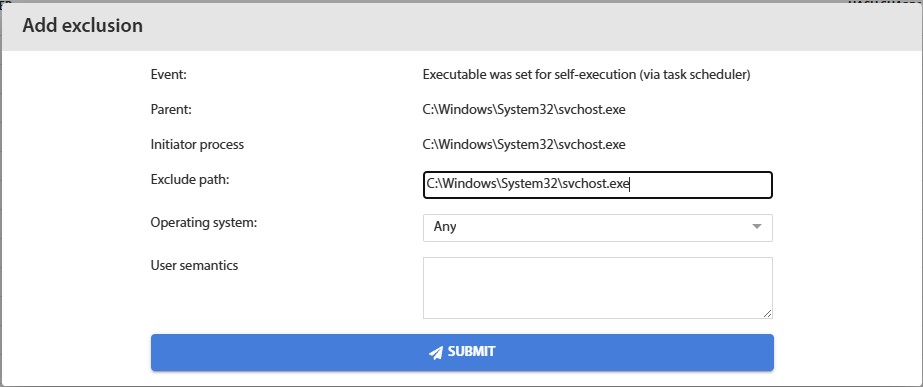 Fig. 18.2 – Exclusion Addition Window